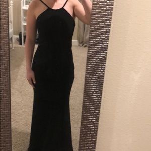 Floor length black Calvin Klein formal dress